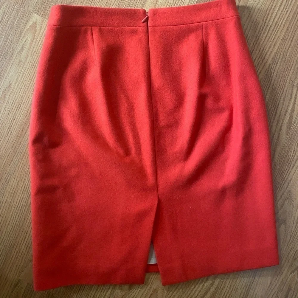 J. Crew Wool The Pencil Skirt Orange Color